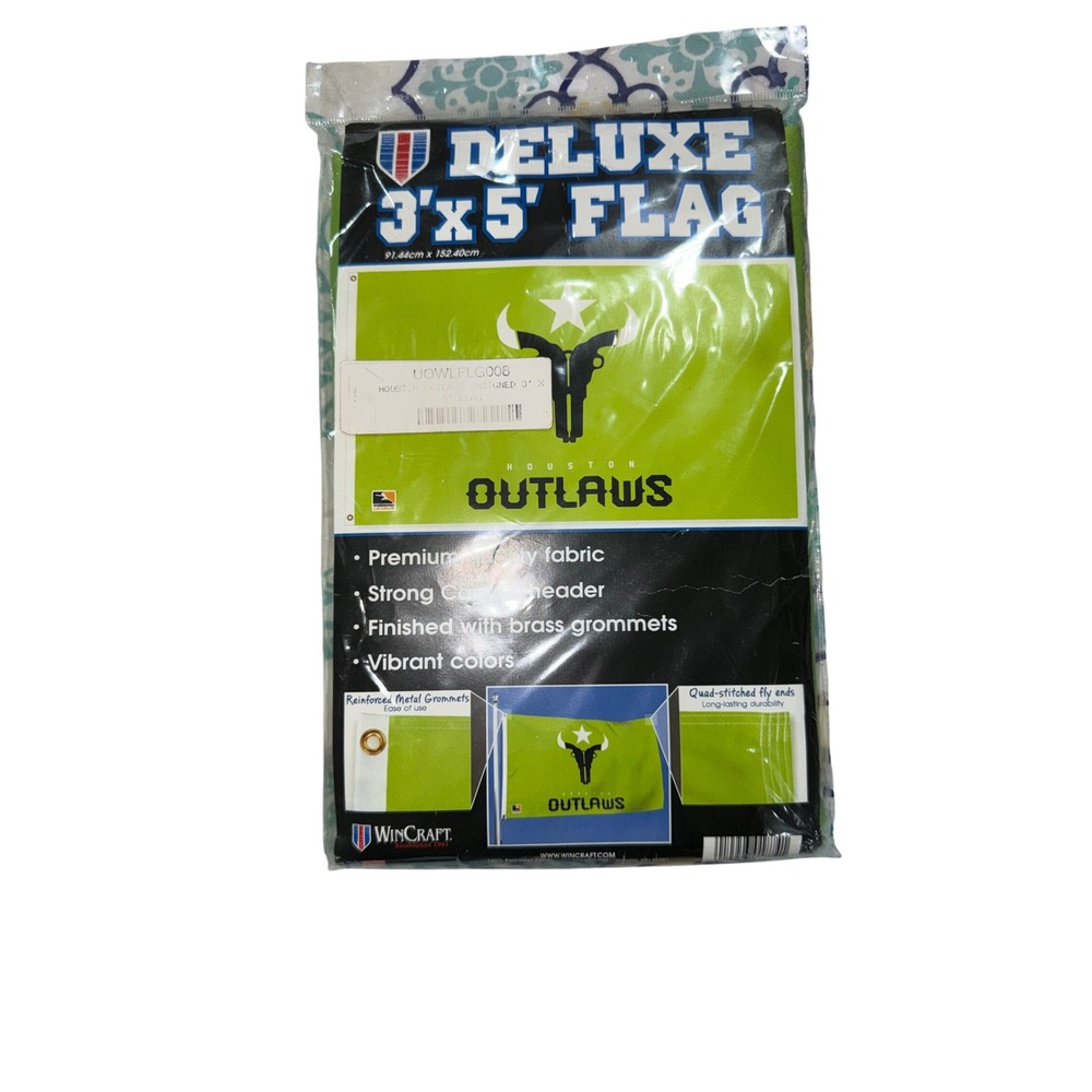WinCraft Houston Outlaws 3x5 ft Deluxe Flag Premium Fabric Brass Grommets‎